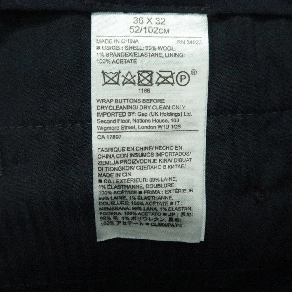 Banana Republic Pants Mens 36x32 Blue Straight Marzotto Super 120s Wool Trouser